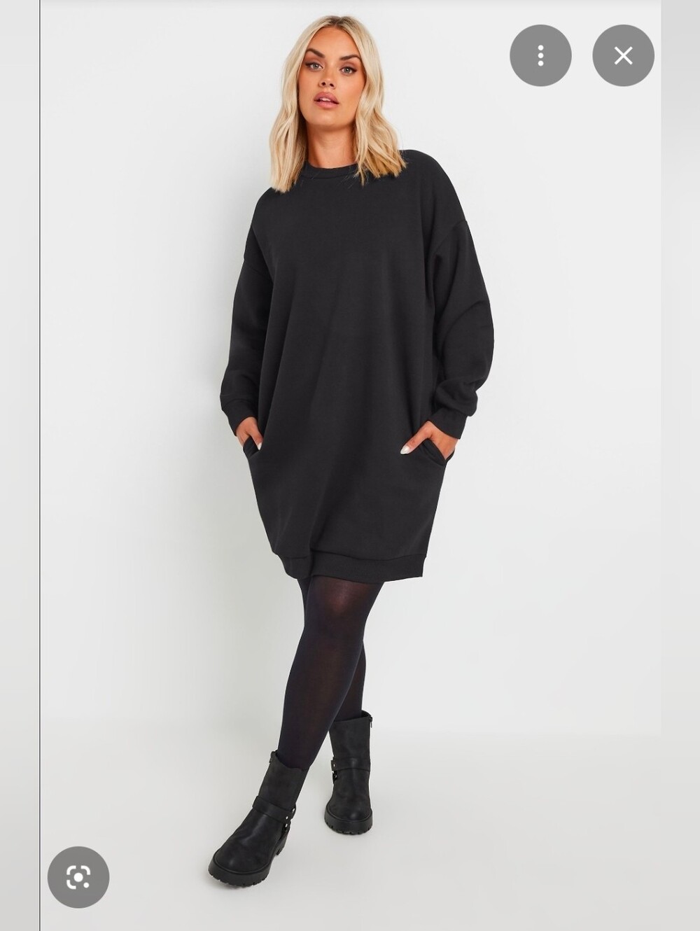 Time and Tru Black Long-Sleeve Sweater Dress- Medium